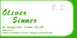 oliver simmer business card